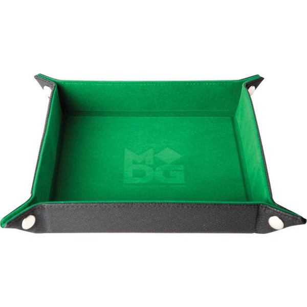 Dice Tray: Velvet Folding Tray with Leather Back- 10