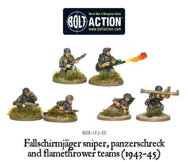Fallschirmjager Panzerschreck, Flamethrower & Sniper Teams (1943-45)