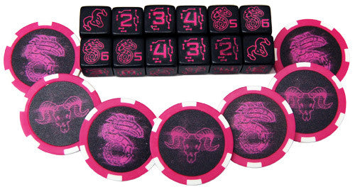 Metal DND Dice Set - Hollow 3D Cthulhu Design, 7-Piece Polyhedral Dice For Dungeons & Dragons, Pathfinder, RPG Games (Cthulhu Blood)