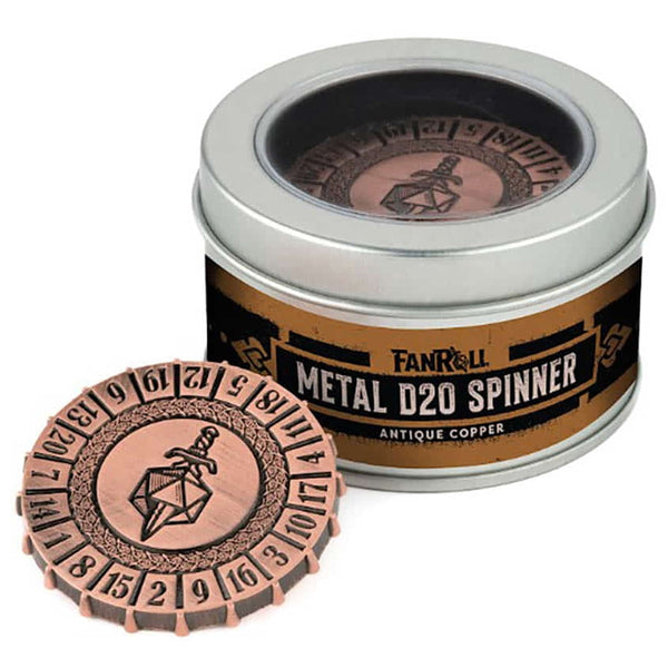 Spinner: d20 Metal Spinner- Antique Copper