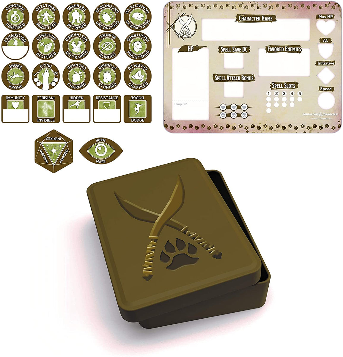 D&D 5e: Token Set- Ranger Set (Player Board & 22 tokens) | Lazarus Games